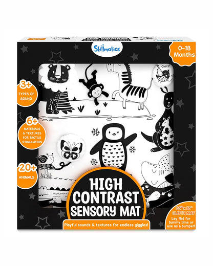 Skillmatics High Contrast Sensory Playmat-Black and White-Visual Stimulation & Sensory Development-0M+
