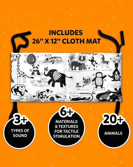 Skillmatics High Contrast Sensory Playmat-Black and White-Visual Stimulation & Sensory Development-0M+