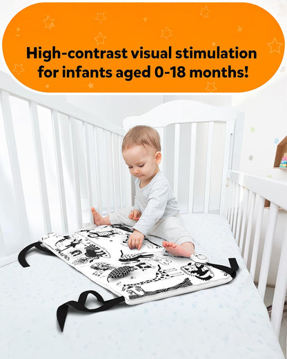 Skillmatics High Contrast Sensory Playmat-Black and White-Visual Stimulation & Sensory Development-0M+
