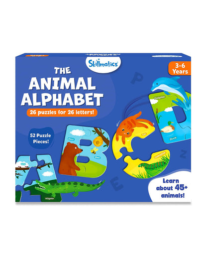 Skillmatics Animal Alphabet Floor Puzzle-52 Pieces-Learning & Educational Toys-12M+