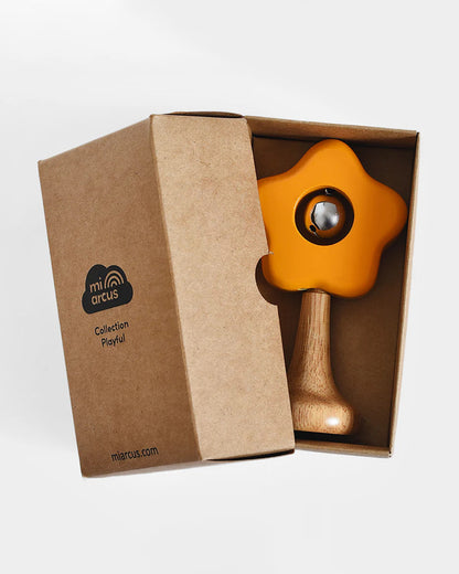 Mi Arcus Flower Bell-Teether Wooden Rattle Toy-For Infants