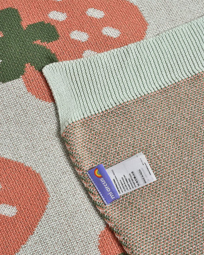 Mi Arcus Fruits Knitted Baby Blanket-100% Cotton-Aqua-For 2 to 6Y