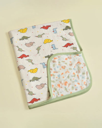Mi Arcus Dinomite Spiky Sherpa Baby Blanket-Lightweight & Breathable-Cream-For Infants