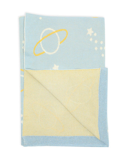 Mi Arcus Mini Me Knitted Baby Blanket-100% Cotton-Blue-For 2 to 6Y