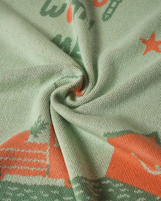 Mi Arcus Grow Kind Mini Me Knitted Baby Blanket-100% Cotton-Green-For Infants