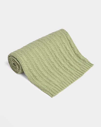 Mi Arcus Bonjour Cozy Knitted Baby Blanket-Lightweight & Breathable-Green-For 1 to 3Y