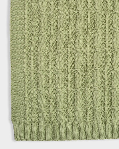 Mi Arcus Bonjour Cozy Knitted Baby Blanket-Lightweight & Breathable-Green-For 1 to 3Y
