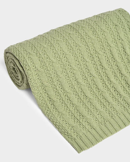Mi Arcus Bonjour Cozy Knitted Baby Blanket-Lightweight & Breathable-Green-For 1 to 3Y