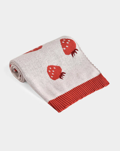 Mi Arcus Fruits Mini Me Knitted Baby Blanket-100% Cotton-Pink-For Infants