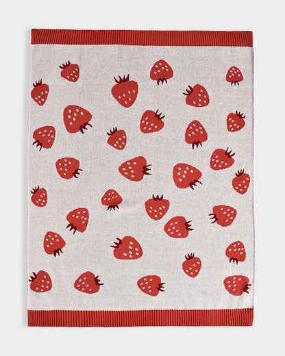 Mi Arcus Fruits Mini Me Knitted Baby Blanket-100% Cotton-Pink-For Infants