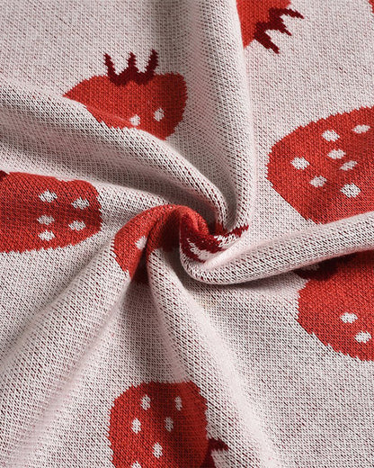 Mi Arcus Fruits Mini Me Knitted Baby Blanket-100% Cotton-Pink-For Infants