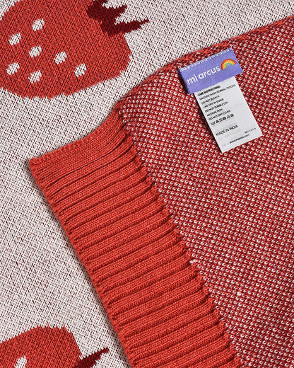 Mi Arcus Fruits Mini Me Knitted Baby Blanket-100% Cotton-Pink-For Infants