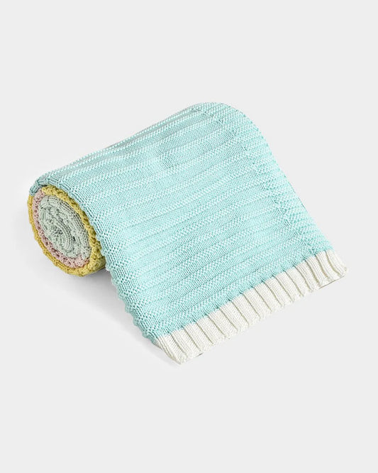 Mi Arcus Fruits Knitted Baby Blanket-100% Cotton-Multicolor-For Infants