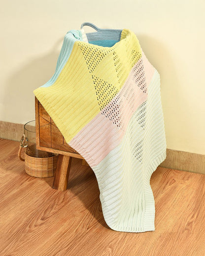 Mi Arcus Fruits Knitted Baby Blanket-100% Cotton-Multicolor-For Infants