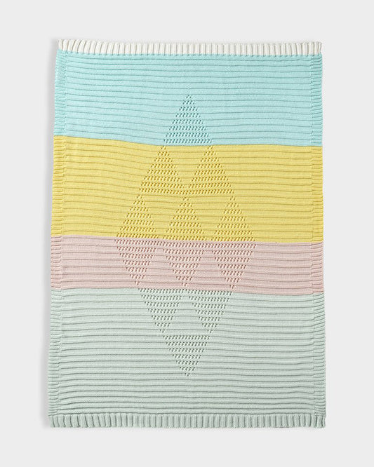 Mi Arcus Fruits Knitted Baby Blanket-100% Cotton-Multicolor-For Infants