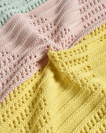 Mi Arcus Fruits Knitted Baby Blanket-100% Cotton-Multicolor-For Infants