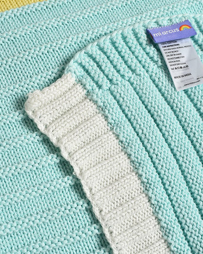 Mi Arcus Fruits Knitted Baby Blanket-100% Cotton-Multicolor-For Infants