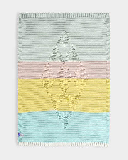 Mi Arcus Fruits Knitted Baby Blanket-100% Cotton-Multicolor-For Infants