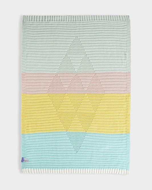 Mi Arcus Fruits Knitted Baby Blanket-100% Cotton-Multicolor-For Infants