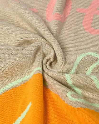 Mi Arcus Farm Friends Mini Me Knitted Baby Blanket-100% Cotton-Brown-For Infants