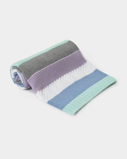 Mi Arcus Ultra Soft Knitted Blanket-100% Cotton-Multicolor-For Infants