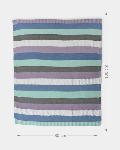 Mi Arcus Ultra Soft Knitted Blanket-100% Cotton-Multicolor-For Infants
