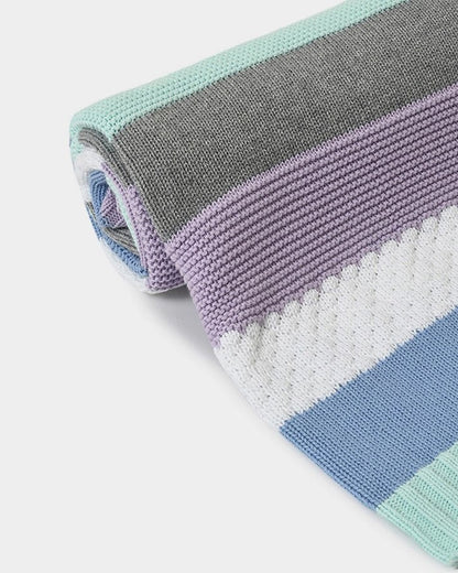 Mi Arcus Ultra Soft Knitted Blanket-100% Cotton-Multicolor-For Infants