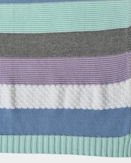 Mi Arcus Ultra Soft Knitted Blanket-100% Cotton-Multicolor-For Infants