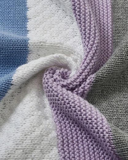 Mi Arcus Ultra Soft Knitted Blanket-100% Cotton-Multicolor-For Infants