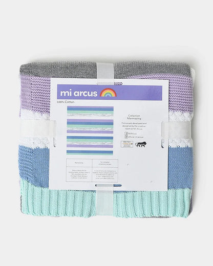 Mi Arcus Ultra Soft Knitted Blanket-100% Cotton-Multicolor-For Infants
