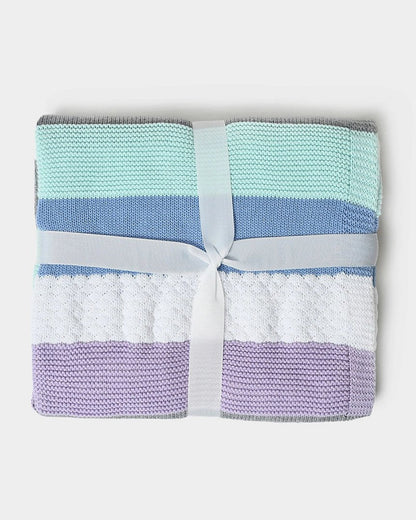 Mi Arcus Ultra Soft Knitted Blanket-100% Cotton-Multicolor-For Infants