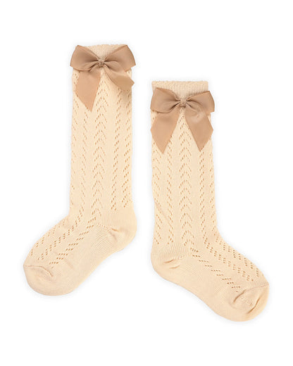 Kicks & Crawl Cream Stockings-Cotton-Solid-For Infants