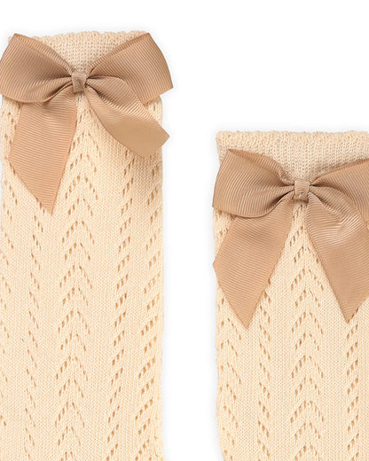 Kicks & Crawl Cream Stockings-Cotton-Solid-For Infants