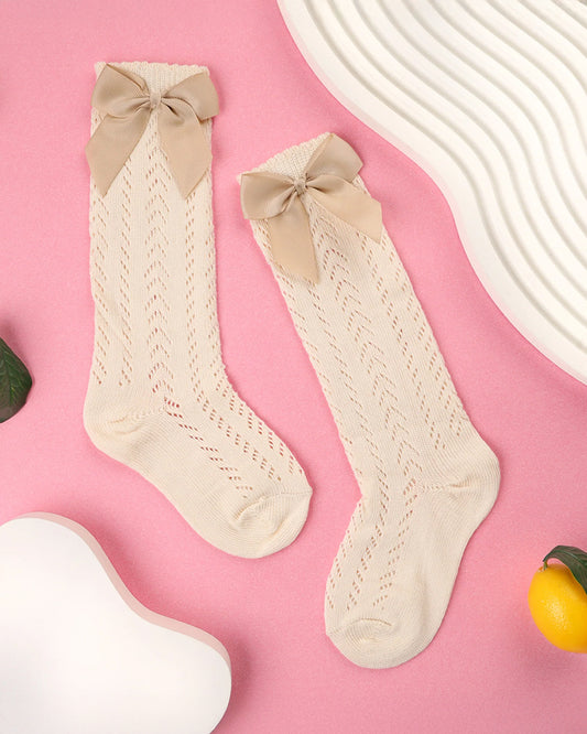 Kicks & Crawl Cream Stockings-Cotton-Solid-For Infants
