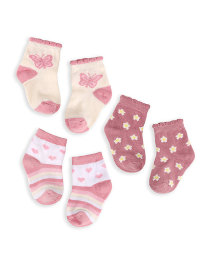 Kicks & Crawl Pink Socks-Cotton-Daisy Dreams-Pack of 3-For Infants
