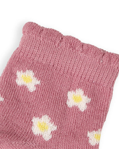 Kicks & Crawl Pink Socks-Cotton-Daisy Dreams-Pack of 3-For Infants