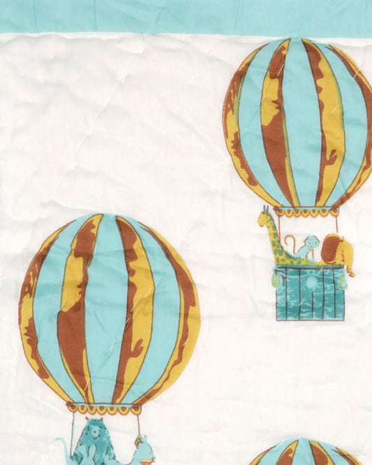 Kicks & Crawl Fly High Quilted Thick Blanket-Cotton-White & Blue-For Infants