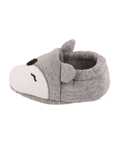 Kicks & Crawl Grey Booties-Cotton Blend-Foxy-For Infants