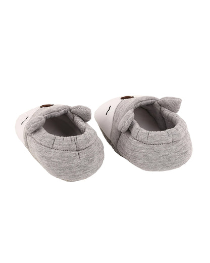 Kicks & Crawl Grey Booties-Cotton Blend-Foxy-For Infants