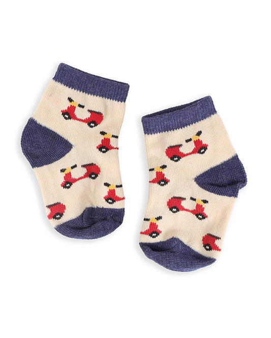 Kicks & Crawl Multicolor Socks-Cotton-Little Riders-Pack of 3-For Infants