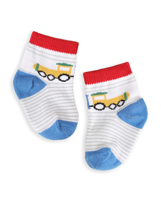 Kicks & Crawl Multicolor Socks-Cotton-Little Riders-Pack of 3-For Infants