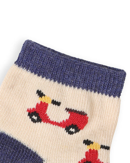 Kicks & Crawl Multicolor Socks-Cotton-Little Riders-Pack of 3-For Infants