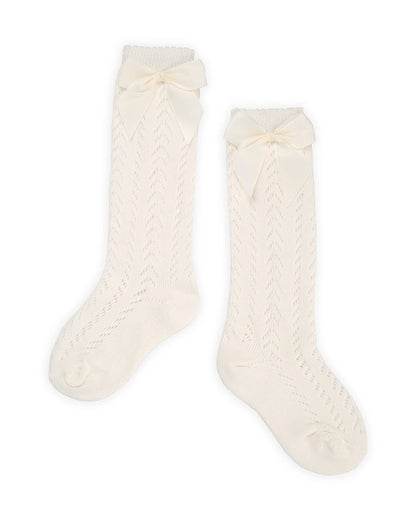 Kicks & Crawl Off White Stockings-Cotton-Solid-For Infants