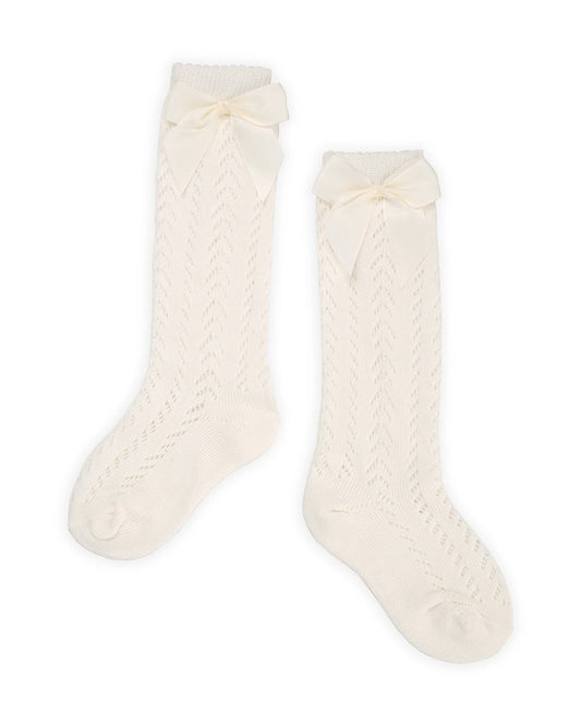 Kicks & Crawl Off White Stockings-Cotton-Solid-For Infants