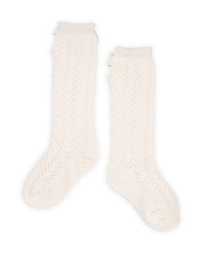 Kicks & Crawl Off White Stockings-Cotton-Solid-For Infants