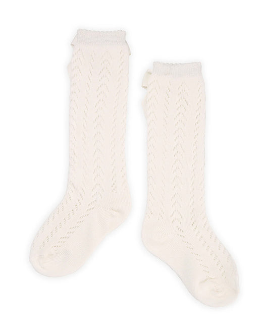 Kicks & Crawl Off White Stockings-Cotton-Solid-For Infants