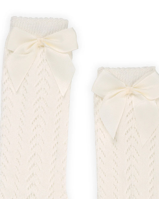 Kicks & Crawl Off White Stockings-Cotton-Solid-For Infants