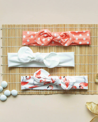 Kicks & Crawl Peach Headbands-Cotton Blend-Printed-For Infants