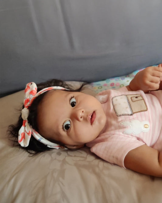 Kicks & Crawl Peach Headbands-Cotton Blend-Printed-For Infants