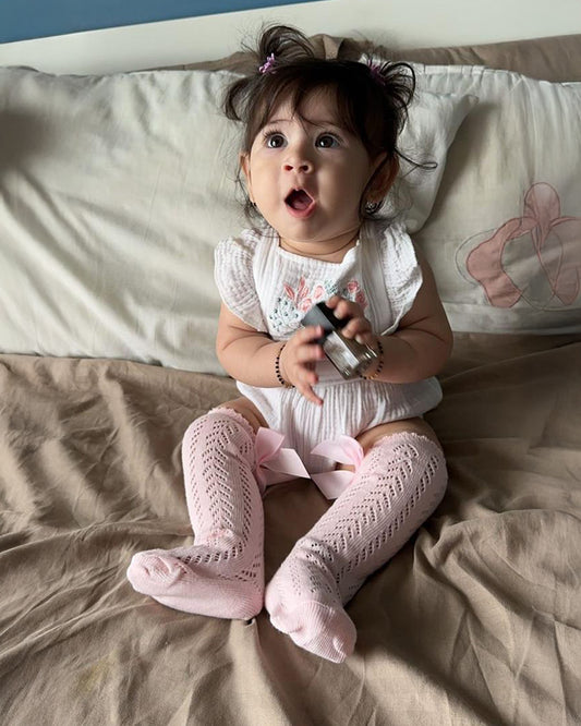 Kicks & Crawl Pink Stockings-Cotton-Solid-For Infants